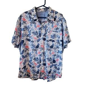 IZOD Saltwater Collection Mens Flamingo Pineapple Print Button down Shirt XXL
